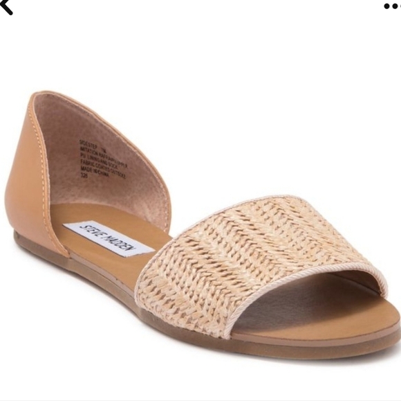 Steve Madden sidestep raffia flat sandals - Picture 1 of 13